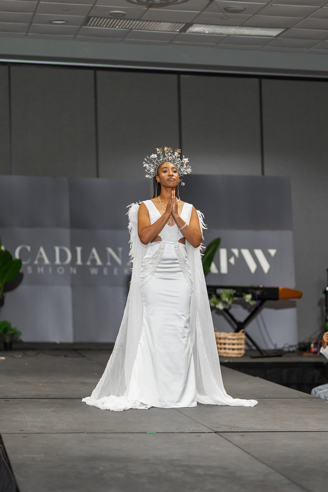 "Desert Angel" - V-Neck side cutout full length gown