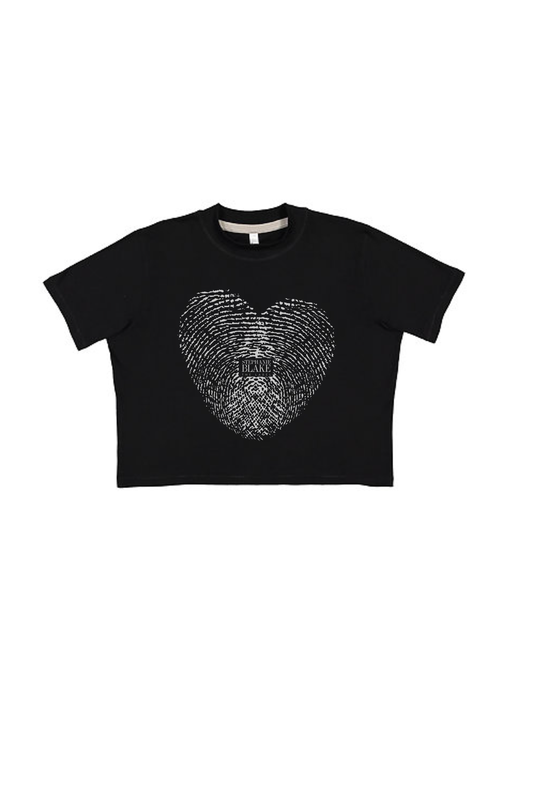BLACK BOXY FINGERPRINT TEE