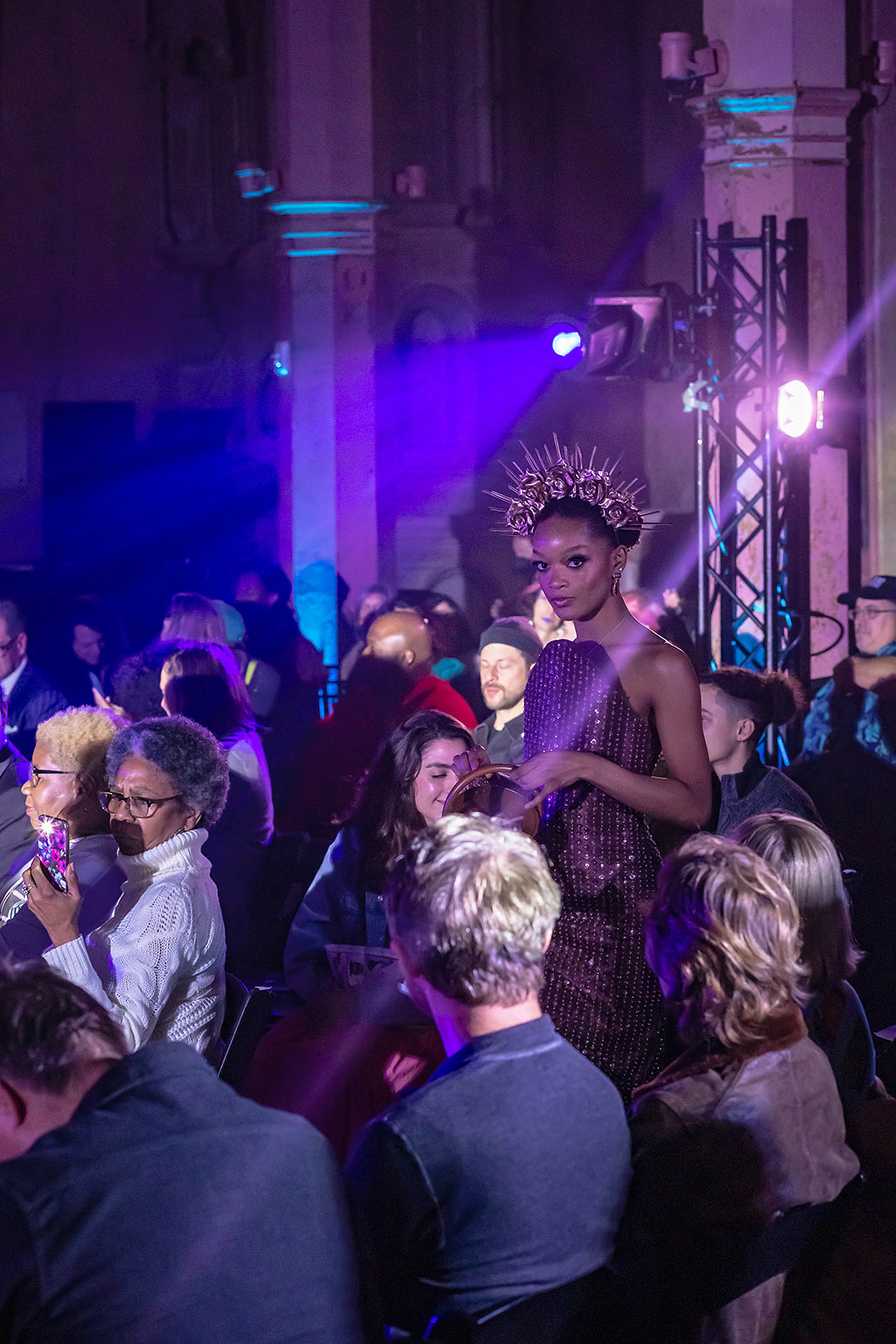 "Fertile Soil" beaded structured top midi length cocktail dress