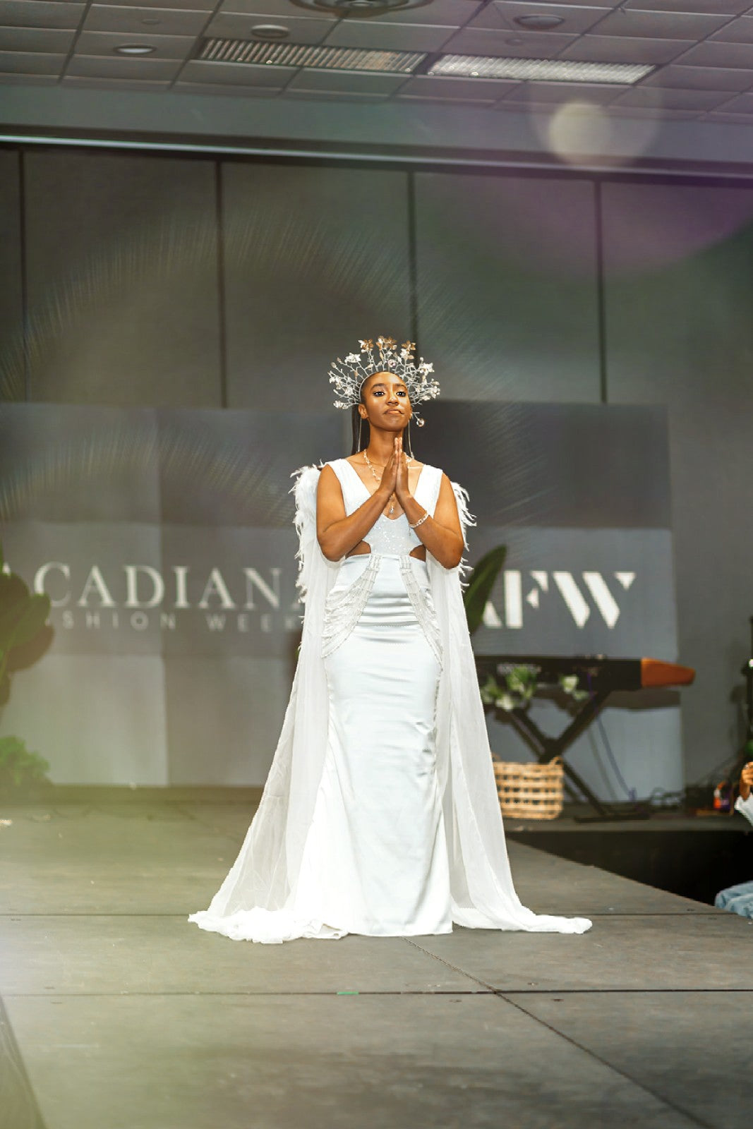 "Desert Angel" - V-Neck side cutout full length gown