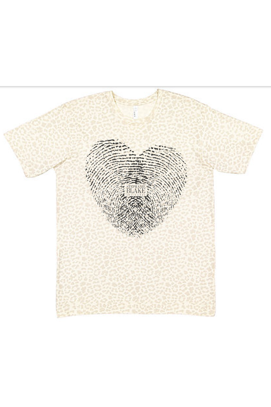 Copy of WHITE LEOPARD REGULAR FINGERPRINT TEE